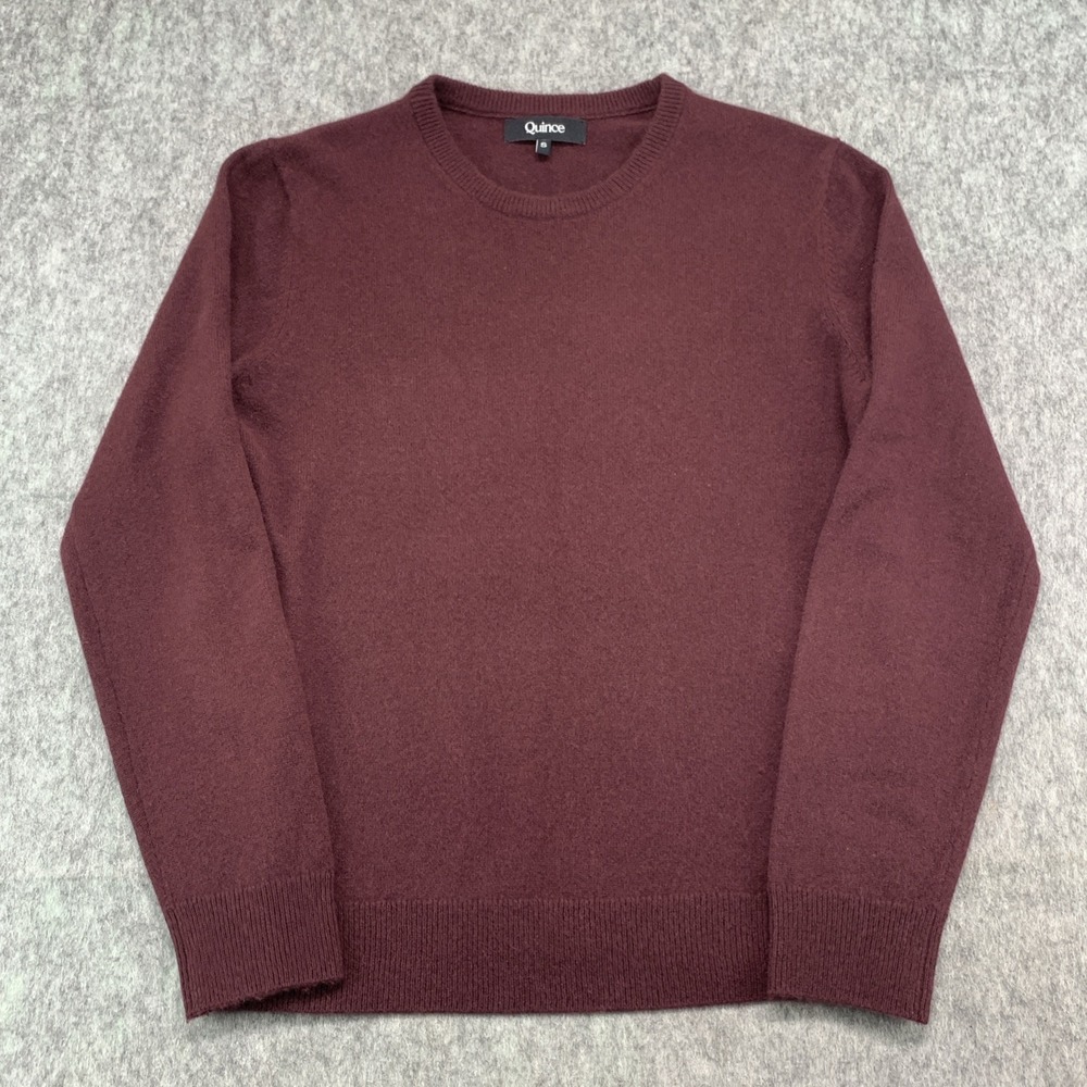 Quince 100% Cashmere Women's Crewneck Sweater Long Sleeve Crew Neck Red Size S